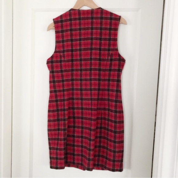 Vintage Eddie Bauer Plaid Tartan Wool Jumper Dress with Pockets and Lining - Picture 3 of 4